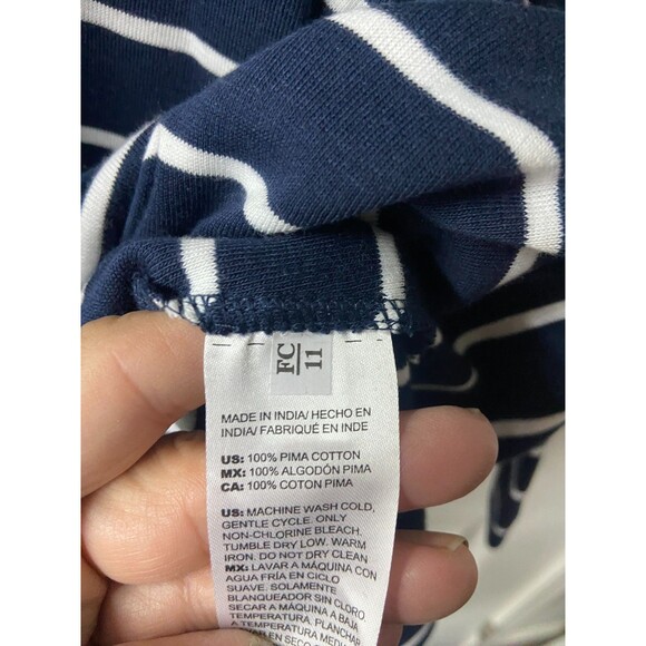 NWT Chicos ultimate tee size 3 Women XL Navy Blue Stripe Nautical Coastal V Neck - Picture 5 of 9